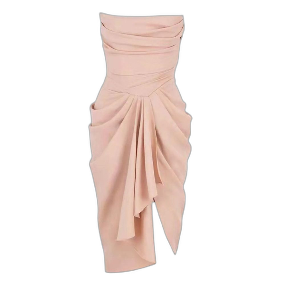 Style of CB Strapless Corset Dress in Blush Pink Sand M NWT